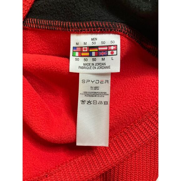 Spyder Men's Quarter-Zip Pullover Red Black Fleece Outdoor M - Picture 6 of 6